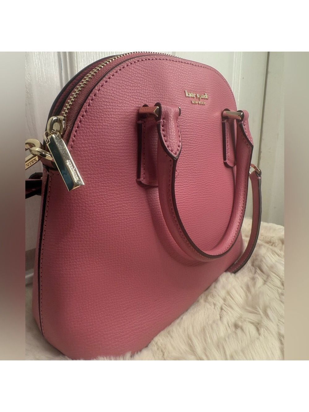KATE SPADE NEW YORK LEATHER DOME HAND BAG PINK - Picture 4 of 15